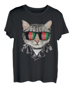 Sonnenbrille mit Afghanistan-Flagge, coole afghanische Katze T-Shirt