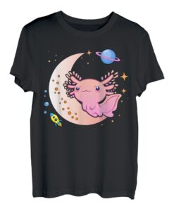 Space Axolotl Shirt Kinder Teens Girl Kawaii Cute Axolotl T-Shirt