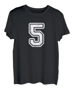 Sporttrikot Zahl #5 weiß Vintage 5th Birthday T-Shirt
