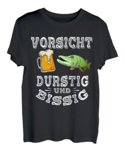 Spruch Hecht Angeln und Bier Fischer Geschenk Lustig Angler T-Shirt