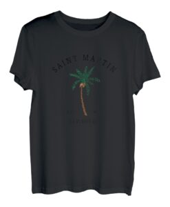 St. Martin bunte Karibikpalme, Retro-Kunst T-Shirt