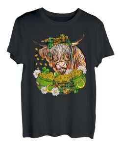 St. Patrick's Day Highland Cow Funny Highland Heifer T-Shirt