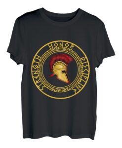Stärke Ehre Disziplin Kämpfer Soldat Spartaner Schwert T-Shirt
