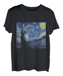 Starry Nigh Van Goght Sternennacht Kunst Aquarellfarben T-Shirt