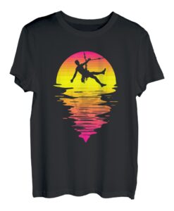 Sunset Retro 80er Jahre Pink Klettern Bouldern Kletterwandern T-Shirt