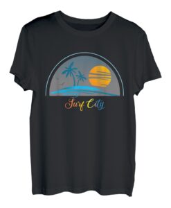 Surf City NC North Carolina Souvenir Palme Surfer T-Shirt