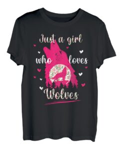 Süßes Geschenk für Wolfsliebhaber Nur Mädchen Wölfe liebt T-Shirt