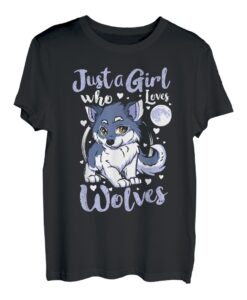 Süßes Geschenk Wolfsliebhaber Nur ein Mädchen Wölfe liebt T-Shirt