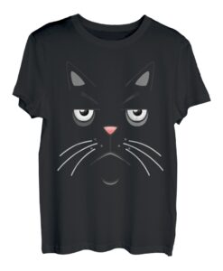 Süßes Katzen Kostüm Karneval Halloween Gesicht Grumpy Art T-Shirt
