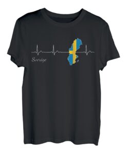Sverige Herzschlag T-Shirt I Liebe Schweden Flagge Idee T-Shirt