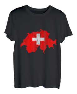 Swiss Map Outline Swiss Pride Schweizer Flagge T-Shirt