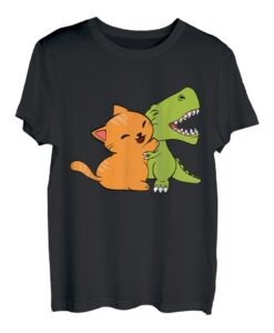 T-Rex und Katze Freunde Trex Dinosaurier und Katzen T-Shirt