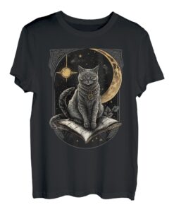 The Moon Tarotkarte Himmlische Katze Okkultes Ritual magisches Geschenk T-Shirt
