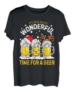 The Most Wonderful Time For A Beer Santa Rentier Christmas T-Shirt