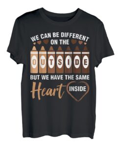 The Same Heart Inside Equality Valentinstag Schwarze Geschichte T-Shirt