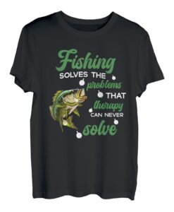 Therapie Lustige Angeln Großmund-Barsch-Grafik Erwachsene T-Shirt