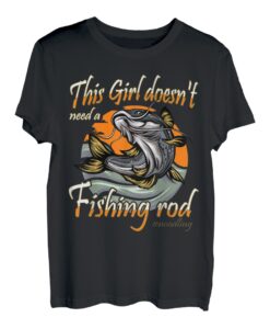 This Girl doesn't need a fishing rod #noodling Waller angeln T-Shirt