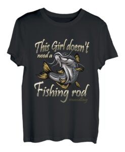 This Girl doesn't need a fishing rod #noodling Waller angeln T-Shirt