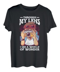 Through My Lens I See A World Photography Hiker Wandern T-Shirt