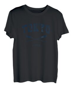 Tokyo Japan Vintage nautische gekreuzte Ruder Marineblau T-Shirt