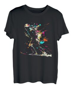 Tourenski Splash Art Retro Skitour Tourengeher Skifahrer T-Shirt