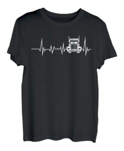 Truck Hearbeat Grafikdruck Neuheit Tee für Unisex Truck Dr T-Shirt