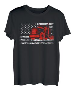 Truck USA Flagge Lastkraftwagen Transporter Fernfahrer T-Shirt