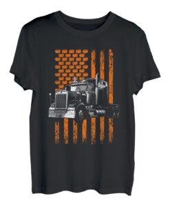 Trucker Amerikanische Flagge Halbanhänger LKW Fahrer Halloween T-Shirt