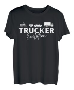 Trucker Evolution LKW Fahrer Lastwagen Truck Fernfahrer T-Shirt