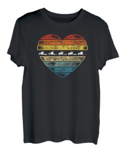 Trucker Truck Driver Retro Herz Vintage T-Shirt