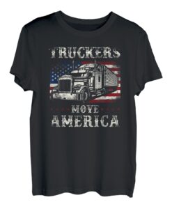 Trucker Truck Driver Vintage Amerikanische USA Flagge Tuckers Move T-Shirt