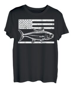 TUNA Angelrute mit amerikanischer Flagge 4. Juli USA T-Shirt