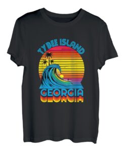 Tybee Island Georgia Surf- und Strand-Souvenir im Retro-Stil T-Shirt