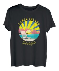 Tybee Island Retro Sonnenuntergang & Strandurlaub T-Shirt