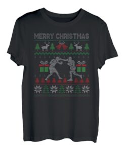 Ugly Christmas 2020 Boxing Player Santa Tree Xmas Kostüm T-Shirt