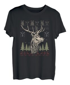 Ugly Christmas Jagd Jäger Weihnachtsmann Neujahr Hirsch Jagd T-Shirt