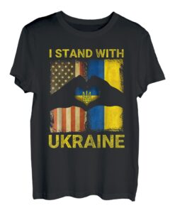 Ukraine I Stand With Ukraine Ukraine Ukrainische Flagge US Flagge T-Shirt