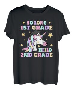 Unicorn So Long 1st Grade Hello 2nd Grade Graduation Kinder T-Shirt
