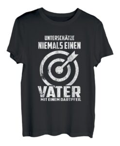 Unterschätze niemals einen Vater mit einem Dartpfeil T-Shirt