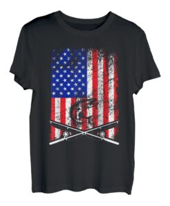 US-Flagge, patriotische Angelrute, coole Bekleidung T-Shirt