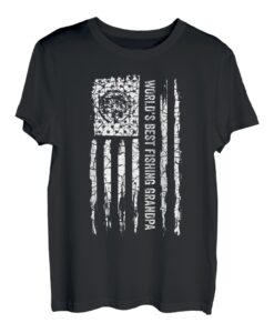 US-Flagge, weltbeste Angelfigur, Opa, Fischer, Silhouette T-Shirt