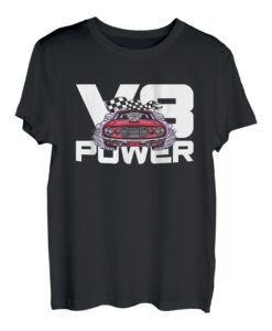 V8 Power American Muscle Car Hubraum USA Flag V8 T-Shirt