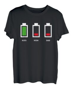 Vater Mutter Akku leer T-Shirt Lustiges Familien Geek Shirt