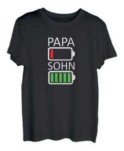 Vater Papa Sohn Akku leer Herren T-Shirt
