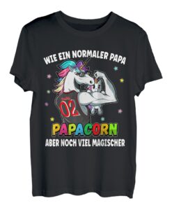 Vater Tochter Einhorn Papacorn Wie ein normaler Papa T-Shirt