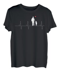 Vater Und Sohn Herzschlag EKG Frequenz Partnerlook Vatertag T-Shirt