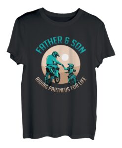 Vater und Sohn Partner Dirt Bike Motorcross T-Shirt
