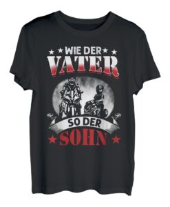 Vater und Sohn Partnerlook Weihnachten Dad Geschenk Motorrad T-Shirt