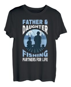 Vater und Tochter Angeln Partner für den Vatertag T-Shirt