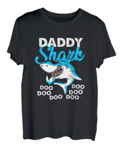 Vater Vatertag Hai Familie Papa Sohn Tochter Papi Geschenk T-Shirt